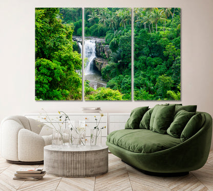 Jungle Waterfall Canvas Print ArtLexy 3 Panels 36"x24" inches 
