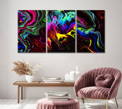 Set of 3 Beautiful Abstract Colorful Marble Canvas Print ArtLexy   