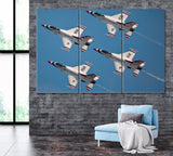 F-16 Fighting Falcon Jets Canvas Print ArtLexy 3 Panels 36"x24" inches 