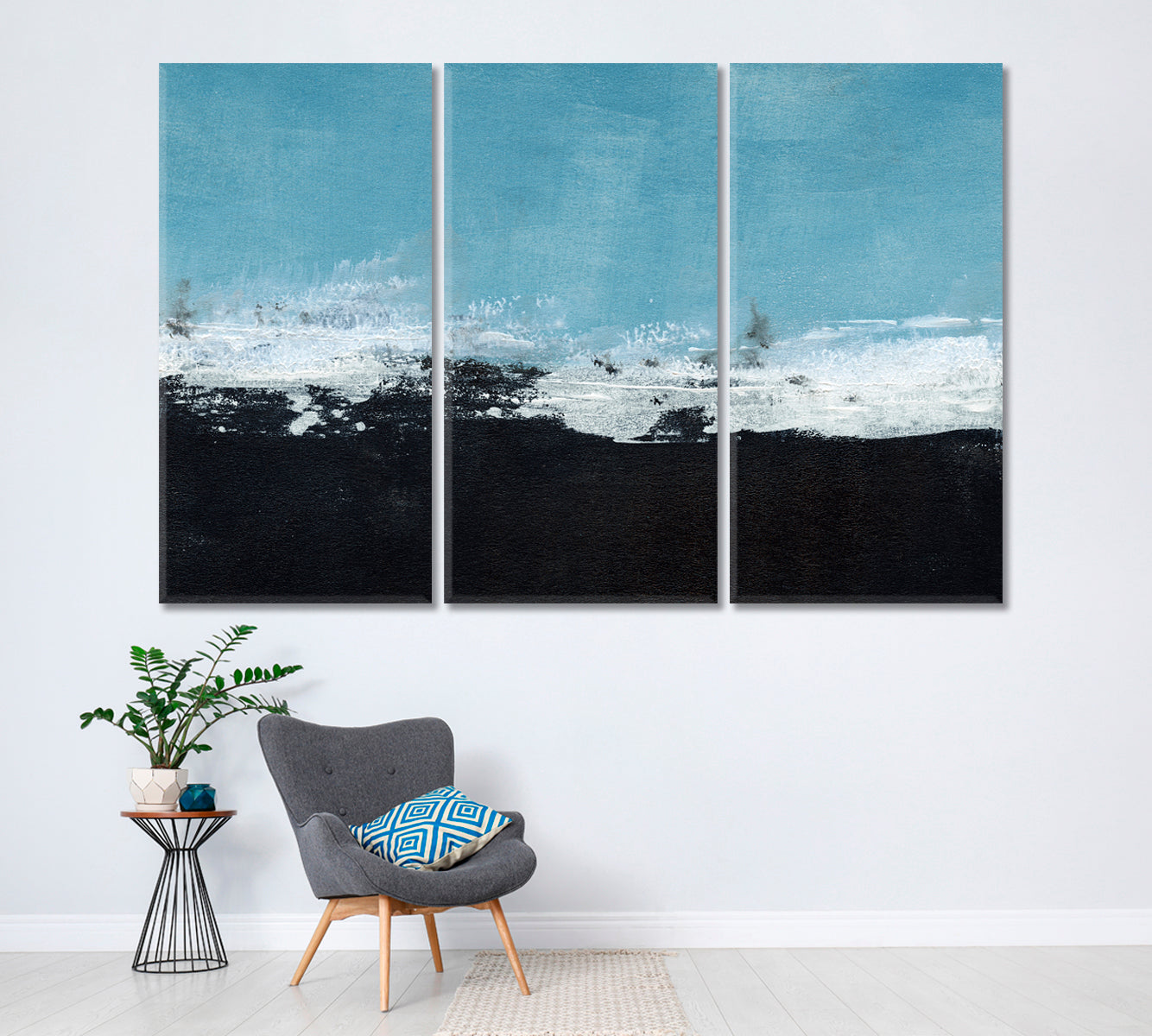 Abstract Landscape Canvas Print ArtLexy 3 Panels 36"x24" inches 