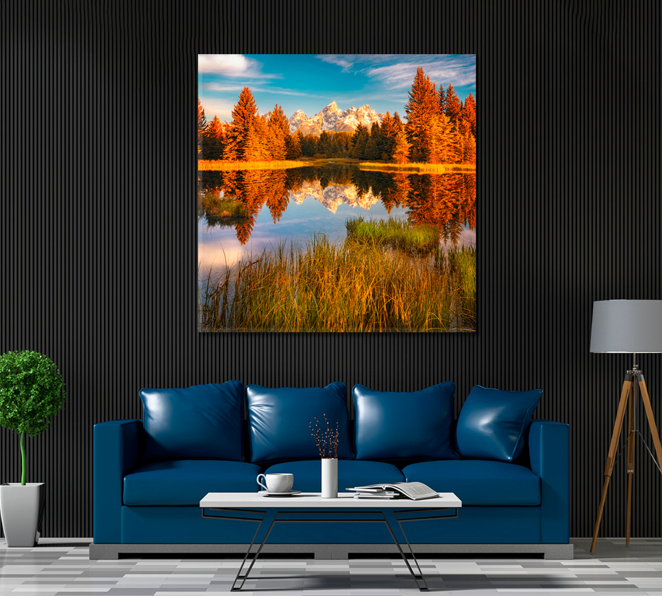 Mountain Range Landscape Grand Teton National Park Canvas Print ArtLexy   