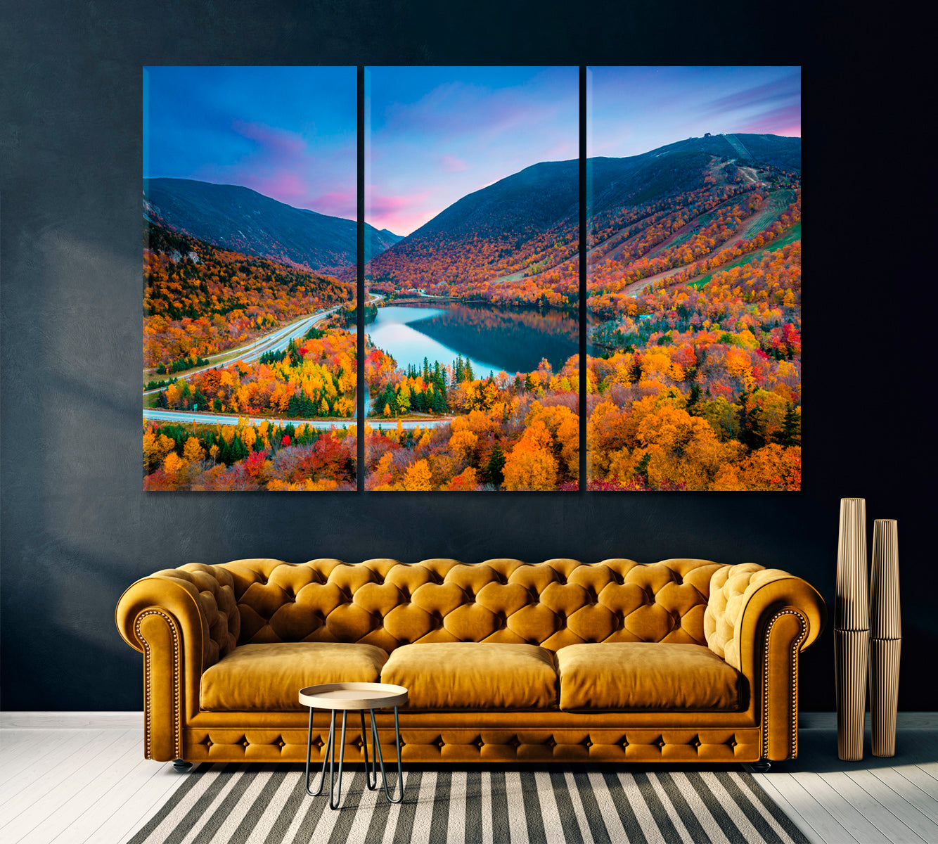 Franconia Notch State Park New Hampshire Canvas Print ArtLexy 3 Panels 36"x24" inches 