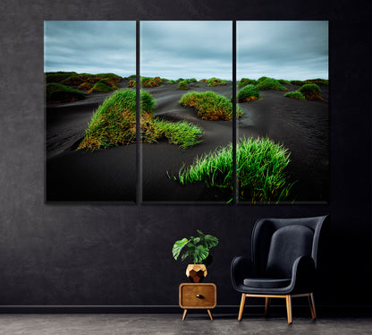 Stokksnes Beach Iceland Canvas Print ArtLexy 3 Panels 36"x24" inches 