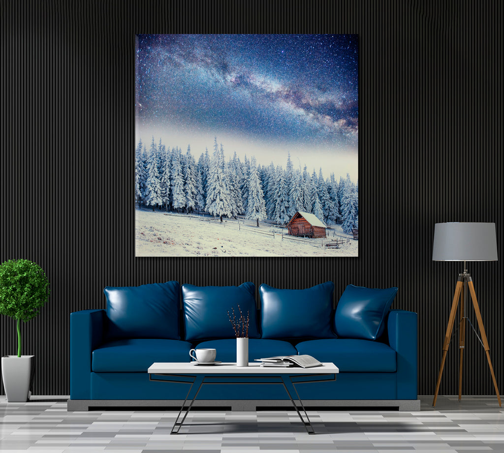 Chalets in Mountains Canvas Print ArtLexy   