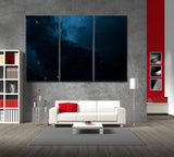 Starfield in Deep Space Canvas Print ArtLexy 3 Panels 36"x24" inches 