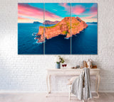 Sunset on Kalsoy Island Faroe Islands Denmark Canvas Print ArtLexy 3 Panels 36"x24" inches 
