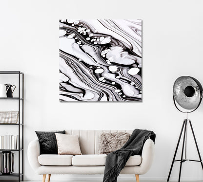 Abstract Black & White Marble Canvas Print ArtLexy   