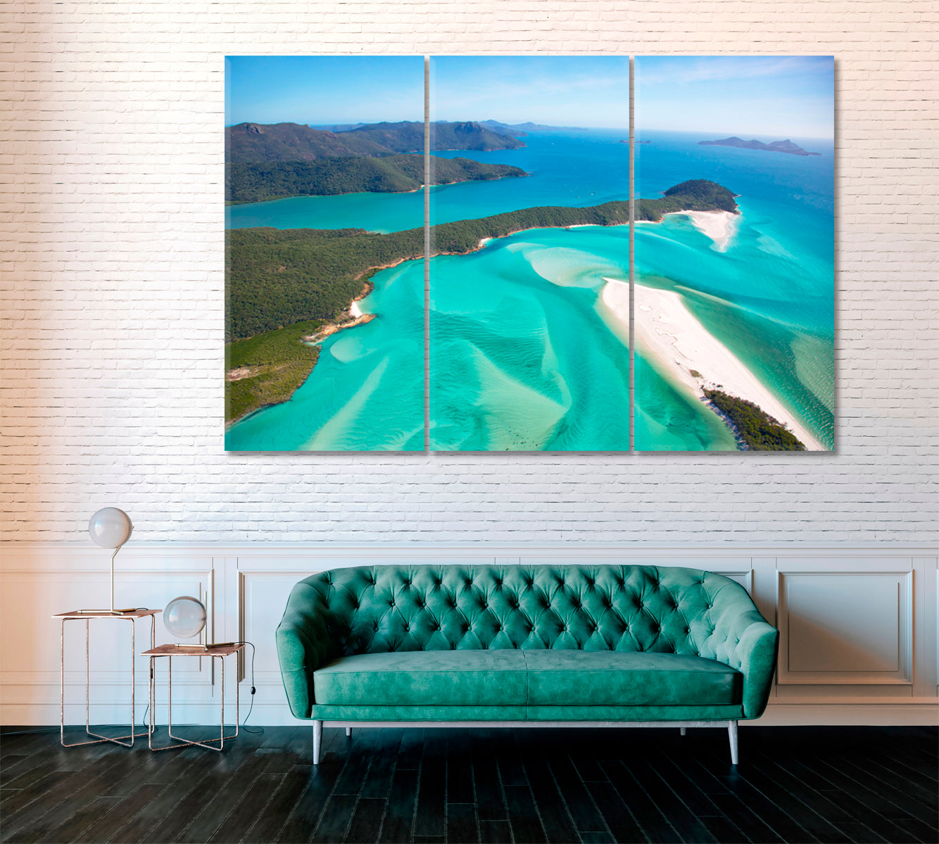 Whitehaven Beach Whitsundays Australia Canvas Print ArtLexy 3 Panels 36"x24" inches 