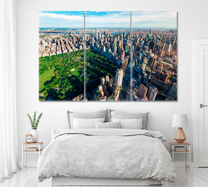 Central Park and Midtown Manhattan NY Canvas Print ArtLexy 3 Panels 36"x24" inches 