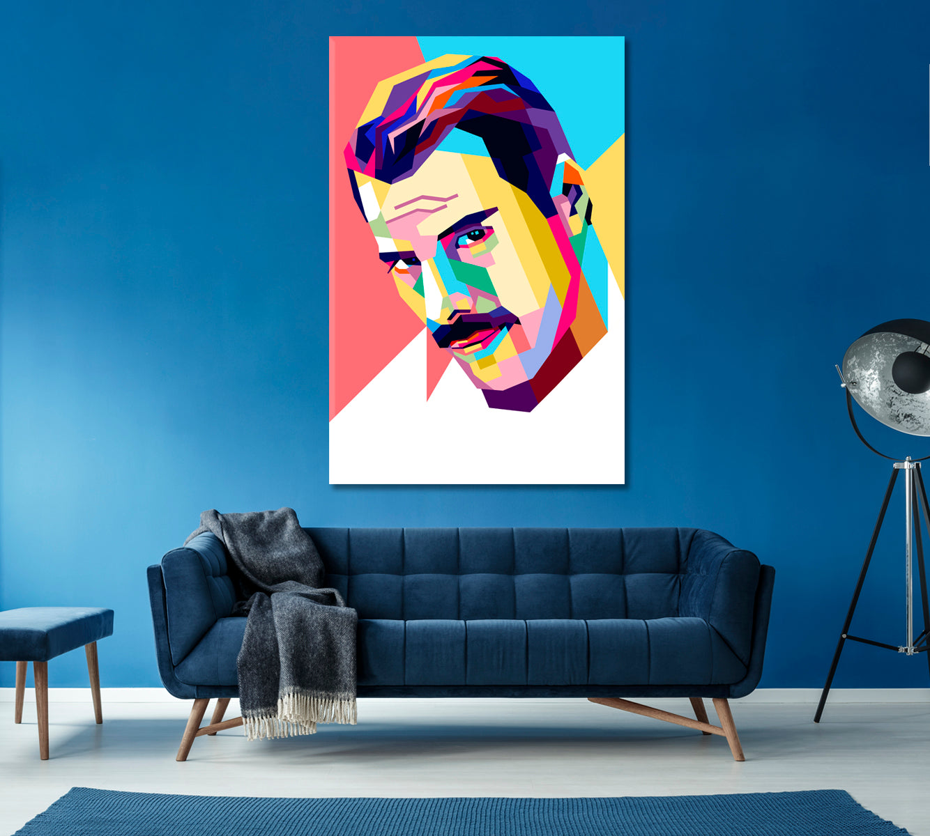 Freddie Mercury Vector Portrait Canvas Print ArtLexy 1 Panel 16"x24" inches 