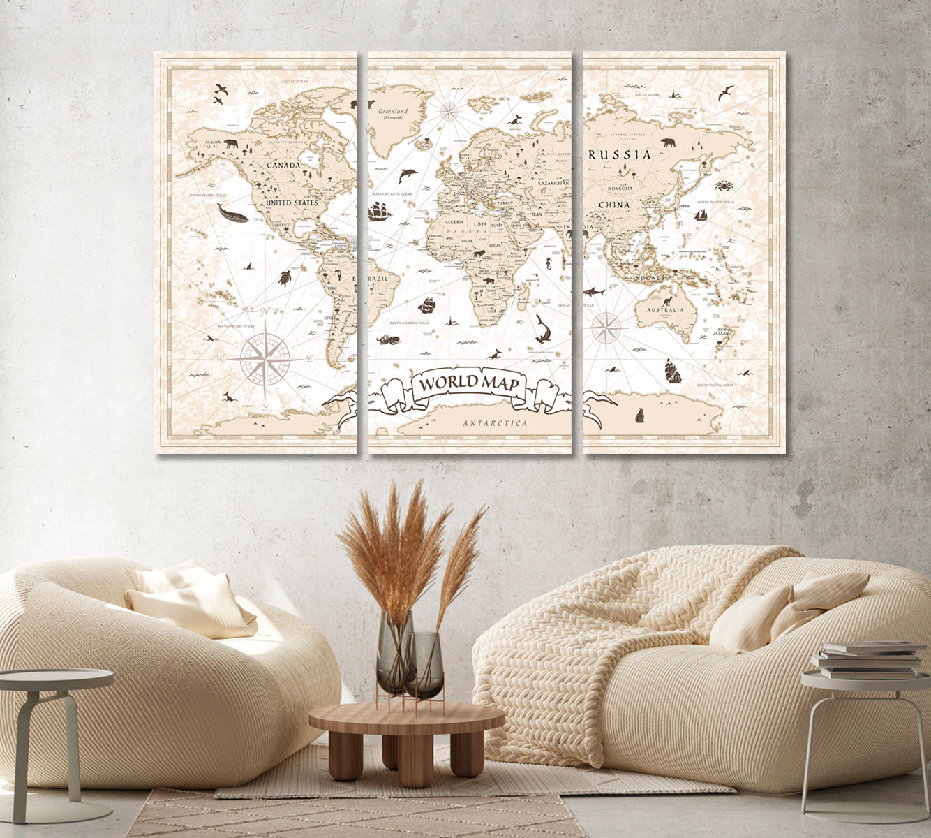 Ancient World Map Canvas Print ArtLexy   