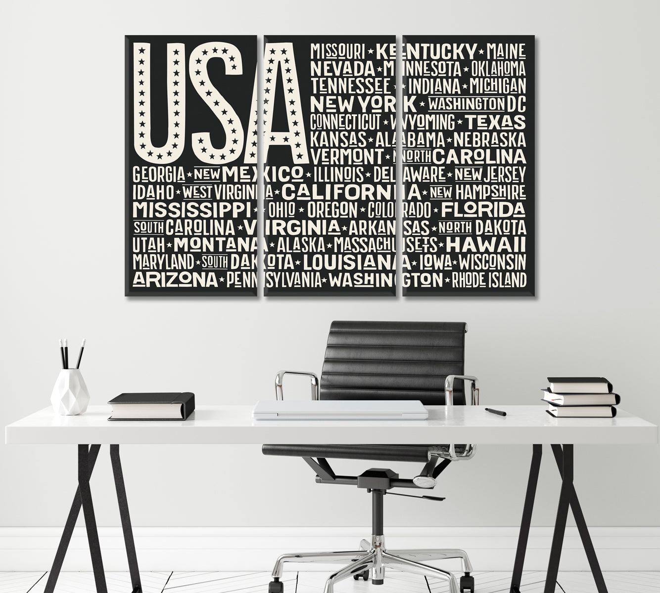 United States of America Flag with States Canvas Print ArtLexy   