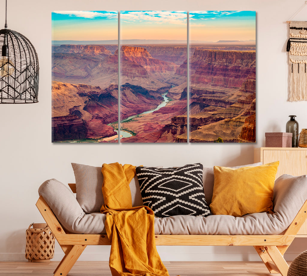 Grand Canyon Arizona USA Canvas Print ArtLexy 3 Panels 36"x24" inches 