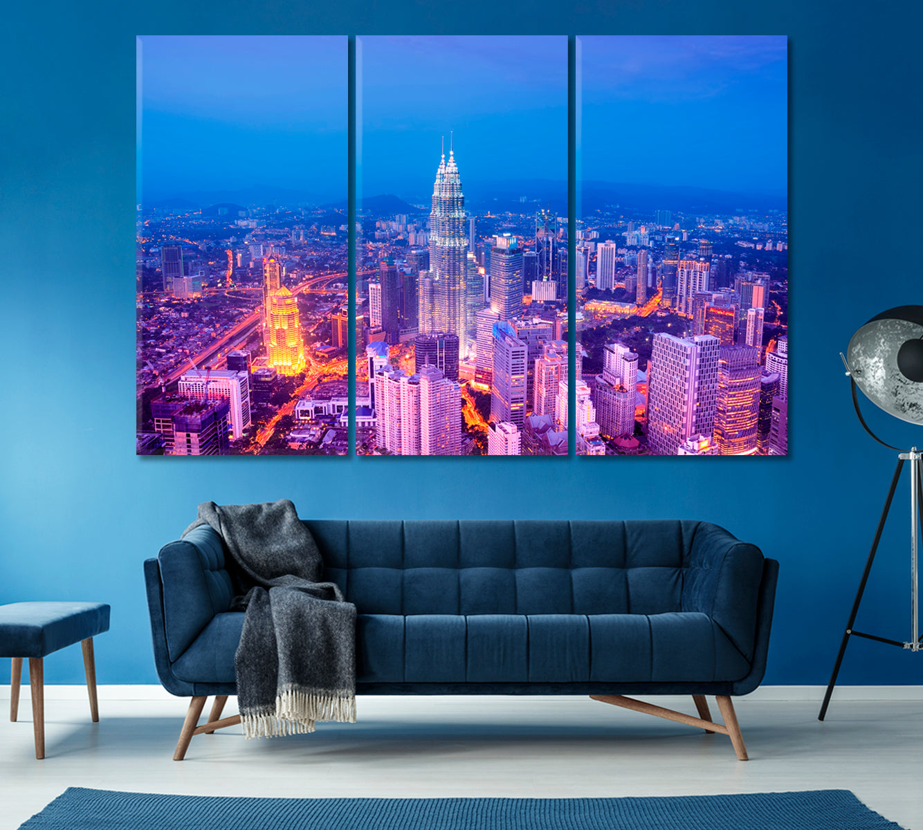 Kuala Lumpur Skyline Canvas Print ArtLexy 3 Panels 36"x24" inches 