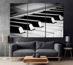 Piano Keys Canvas Print ArtLexy 3 Panels 36"x24" inches 