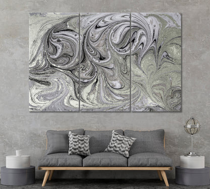 Marble Abstract Acrylic Pattern Canvas Print ArtLexy 3 Panels 36"x24" inches 