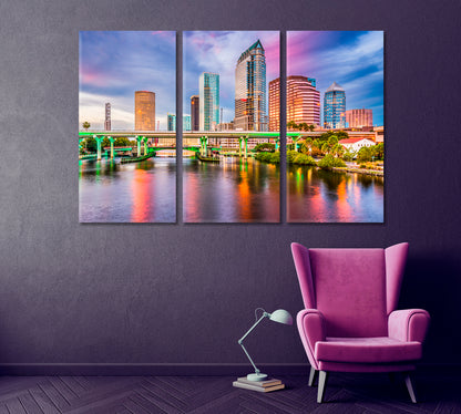 Tampa Skyline Florida USA Canvas Print ArtLexy   