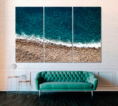 Beautiful Ocean Beach Canvas Print ArtLexy 3 Panels 36"x24" inches 