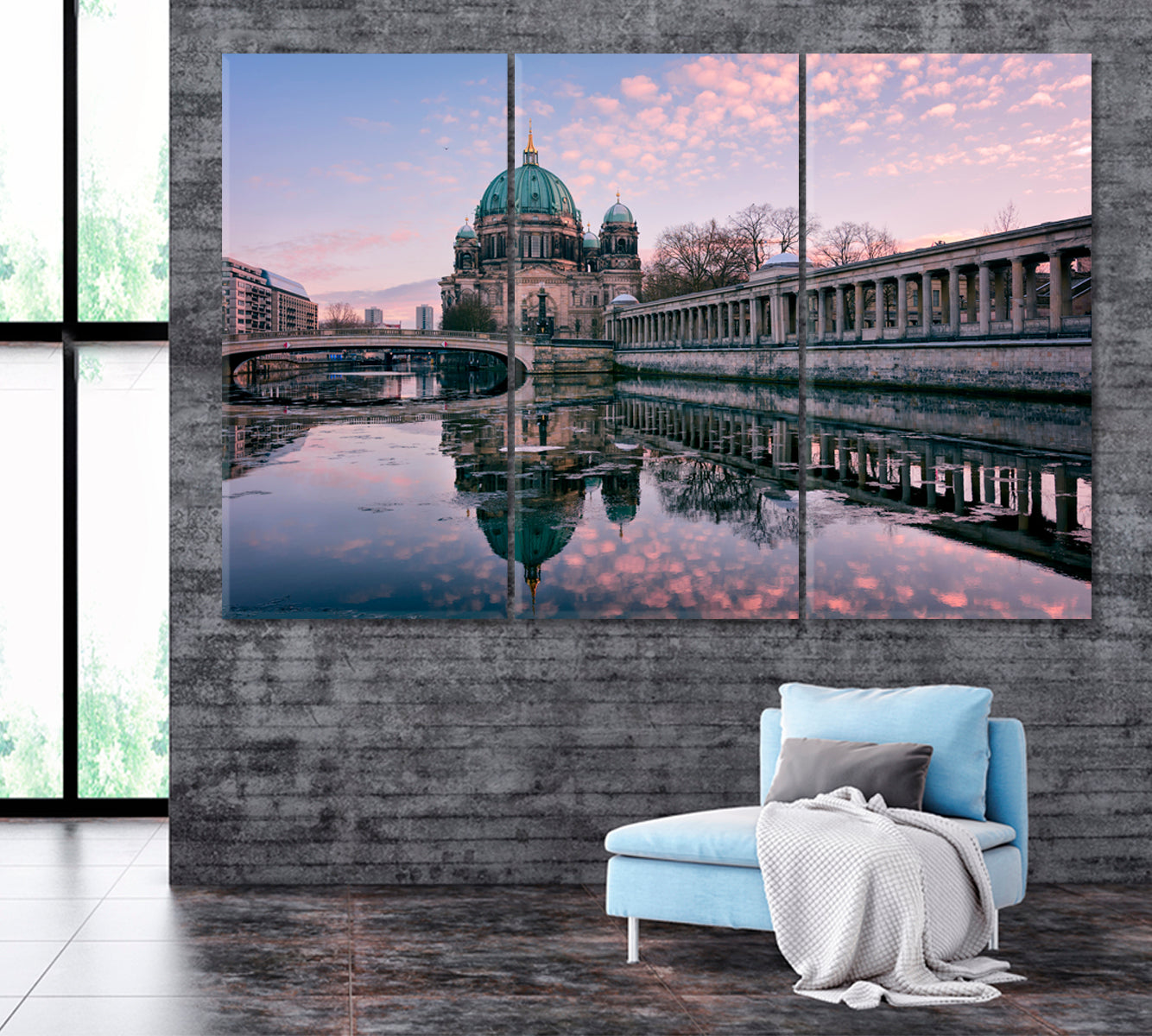 Berlin Cathedral Canvas Print ArtLexy 3 Panels 36"x24" inches 