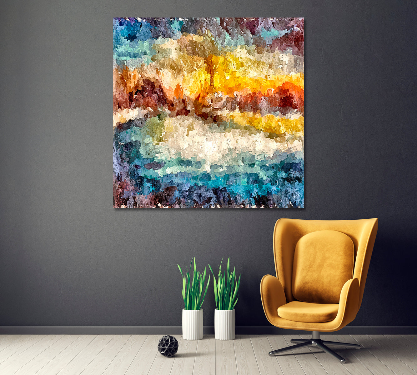 Abstract Colorful Chaotic Brush Strokes Canvas Print ArtLexy   