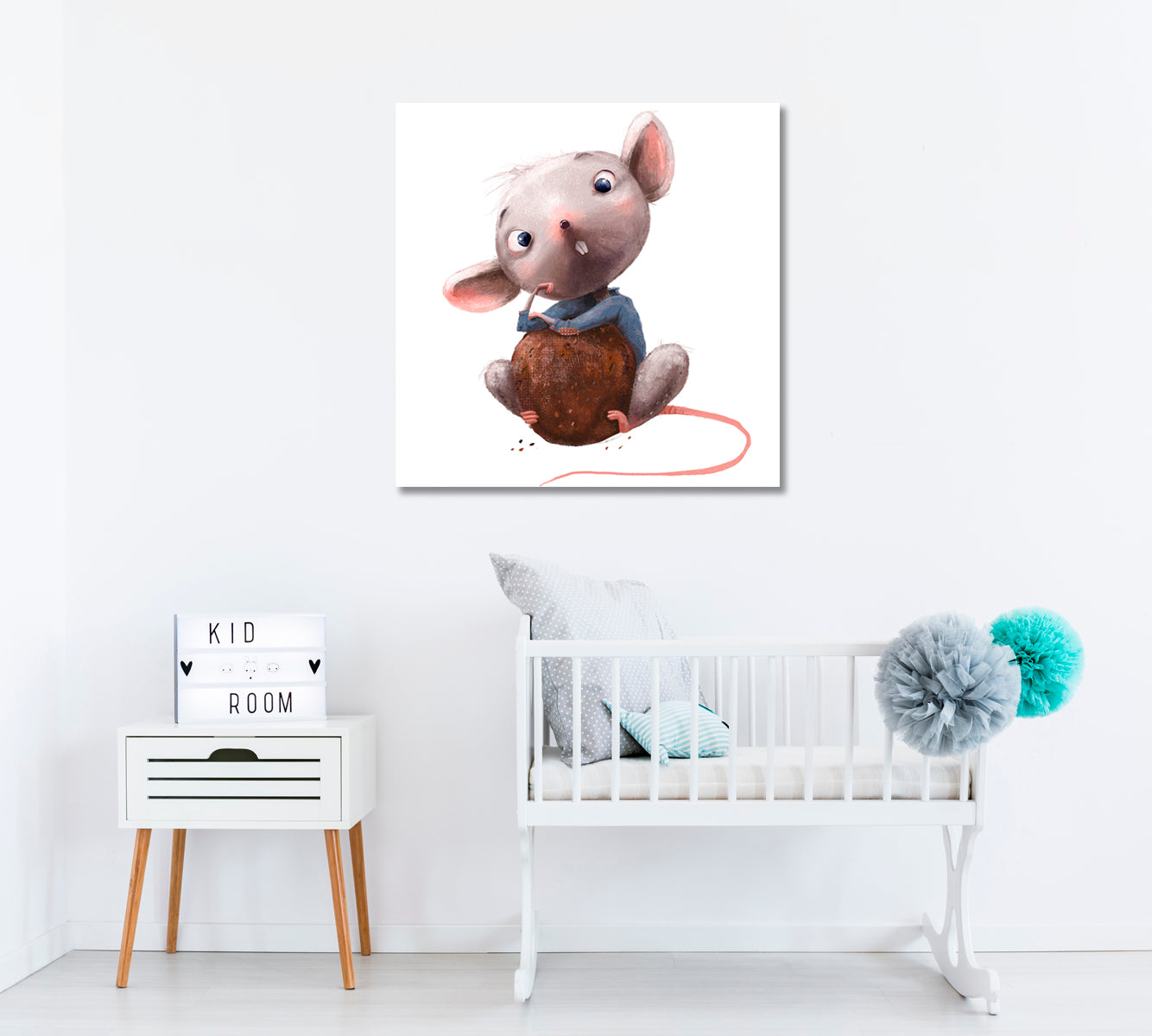 Little Mouse Boy Canvas Print ArtLexy 1 Panel 12"x12" inches 