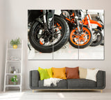 Motorbikes Canvas Print ArtLexy 3 Panels 36"x24" inches 