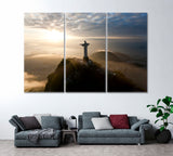 Christ the Redeemer Statue Rio de Janeiro Brazil Canvas Print ArtLexy 3 Panels 36"x24" inches 