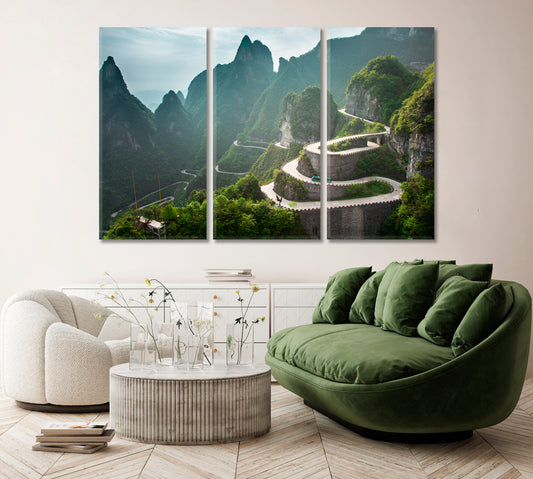 Tianmen Mountain Road Canvas Print ArtLexy   