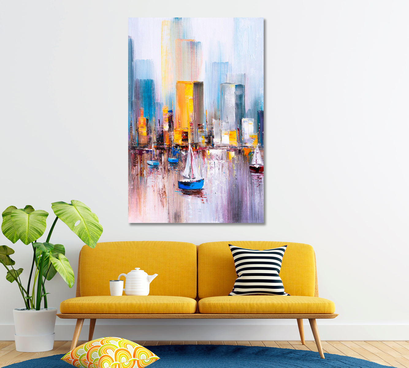 Abstract Manhattan Bay New York Canvas Print ArtLexy   