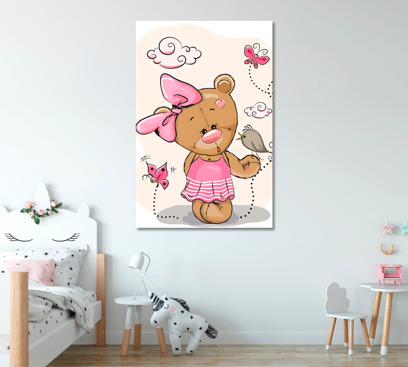 Cute Teddy Bear Girl Canvas Print ArtLexy   