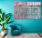 Abstract Multicolor Grunge Design Canvas Print ArtLexy 3 Panels 36"x24" inches 