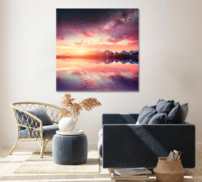 Amazing Starry Sky over Sea Canvas Print ArtLexy   