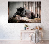 Black Panther Canvas Print ArtLexy 3 Panels 36"x24" inches 