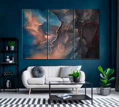 Abstract Fluid Marble Canvas Print ArtLexy 3 Panels 36"x24" inches 