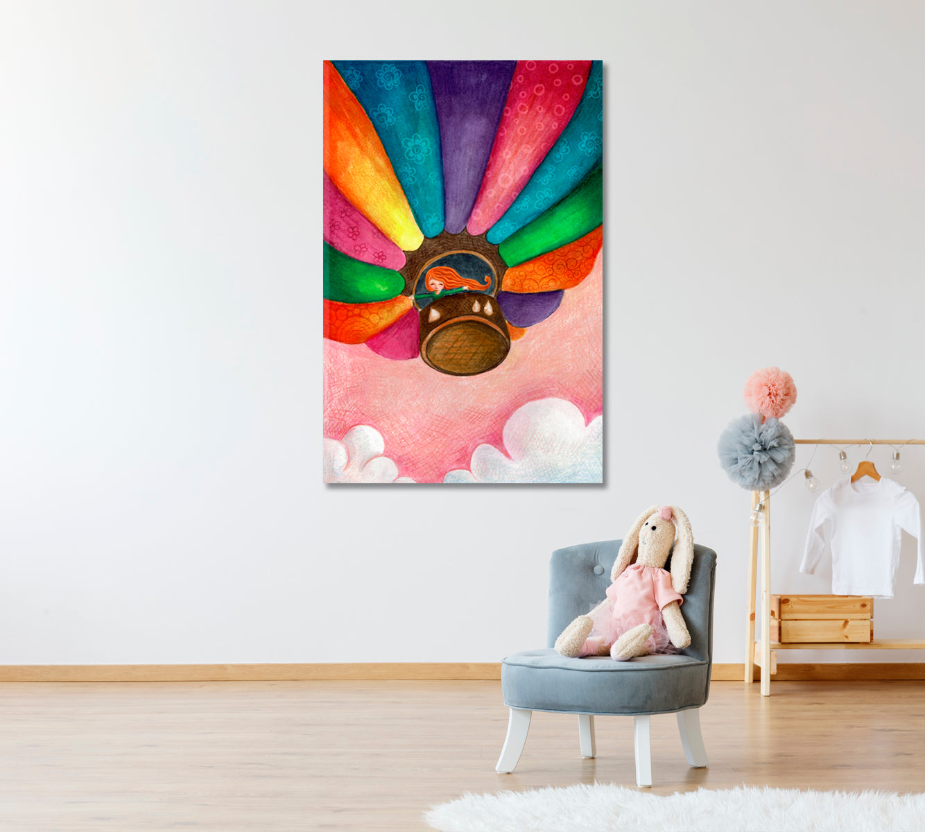 Princess in Hot Air Balloon Canvas Print ArtLexy   