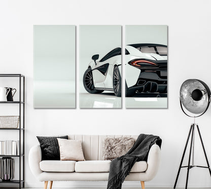 White Sports Car Canvas Print ArtLexy   