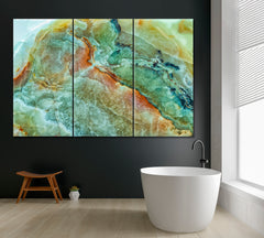 Natural Green Marble Canvas Print ArtLexy 3 Panels 36"x24" inches 