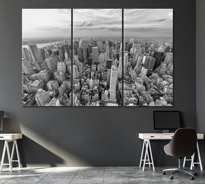 New York City USA Manhattan Canvas Print ArtLexy 3 Panels 36"x24" inches 