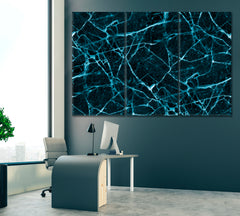 Abstract Cracked Marble Canvas Print ArtLexy 3 Panels 36"x24" inches 