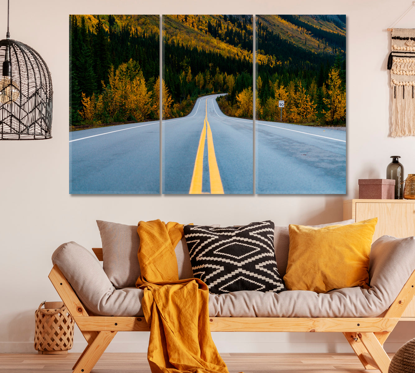 Alaska Highway Canvas Print ArtLexy 1 Panel 24"x16" inches 