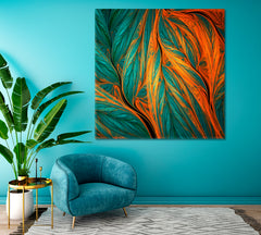 Abstract Colorful Tropical Leaves Canvas Print ArtLexy 1 Panel 12"x12" inches 