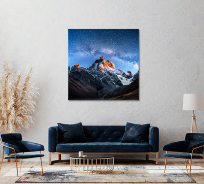 Caucasus Mountains Landscape Georgia Canvas Print ArtLexy 1 Panel 12"x12" inches 
