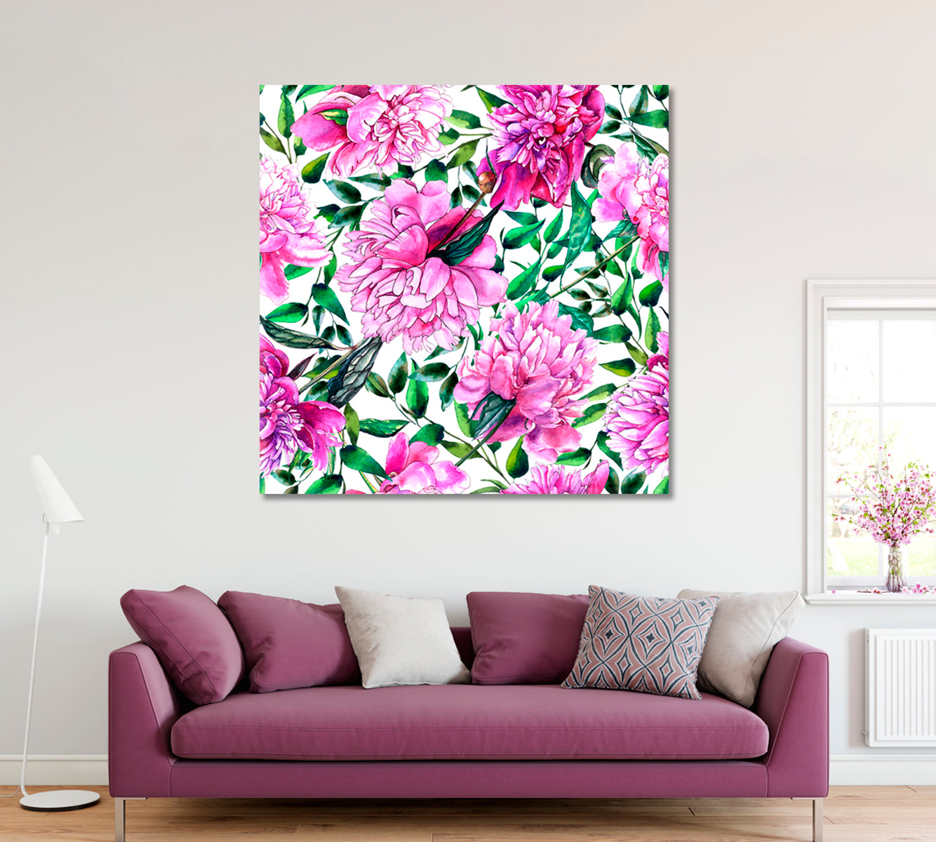 Pink Peonies Canvas Print ArtLexy   