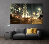 Lujiazui Finance and Trade Zone Shanghai Canvas Print ArtLexy 3 Panels 36"x24" inches 