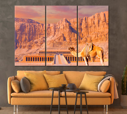 Mortuary Temple of Hatshepsut Egypt Canvas Print ArtLexy 3 Panels 36"x24" inches 