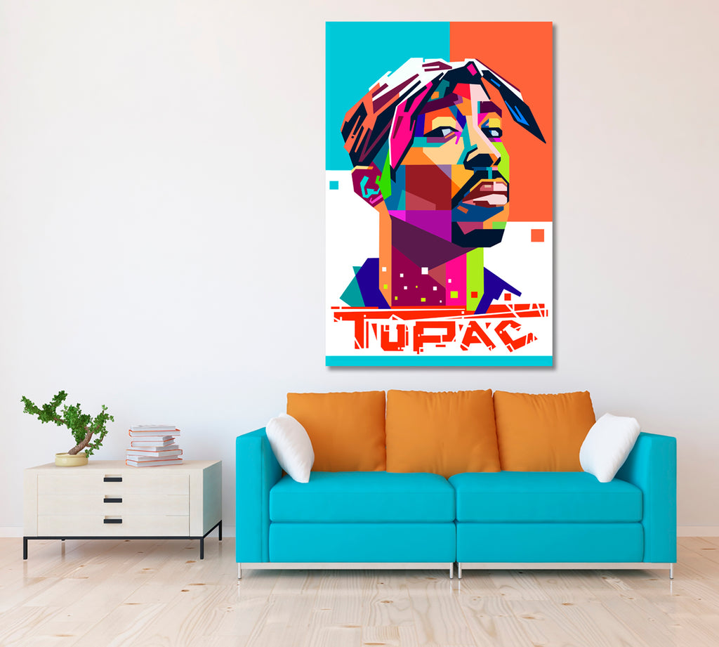 Tupac Shakur Portrait Canvas Print ArtLexy 1 Panel 16"x24" inches 