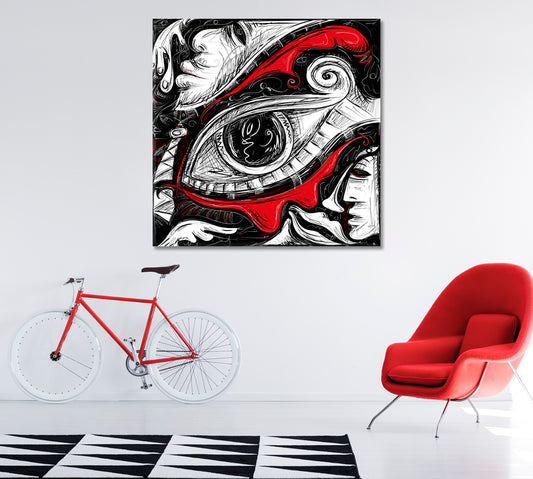 Cubism Face Canvas Print ArtLexy 1 Panel 12"x12" inches 
