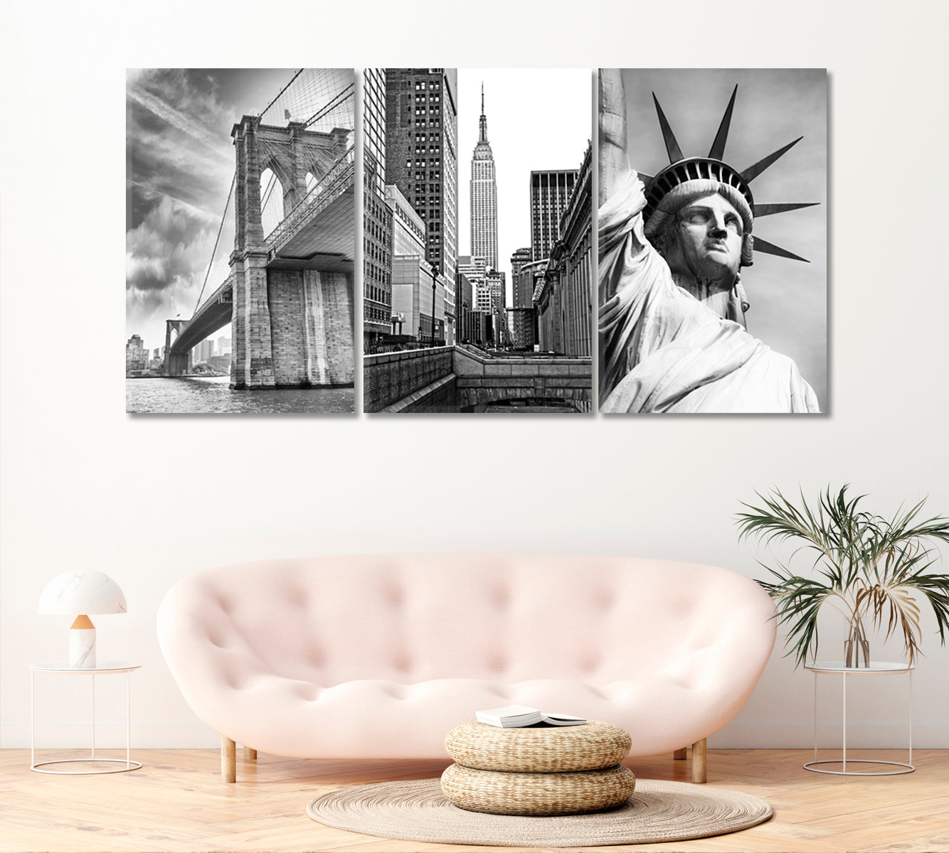 Set of 3 Brooklyn Bridge & Empire State Building ‎& Statue of Liberty Canvas Print ArtLexy   