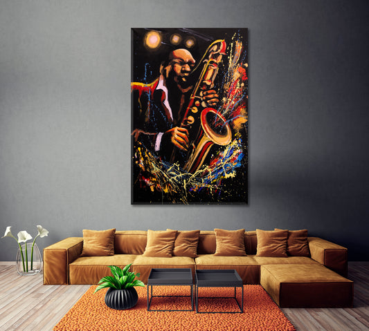 Saxophonist Canvas Print ArtLexy 1 Panel 16"x24" inches 