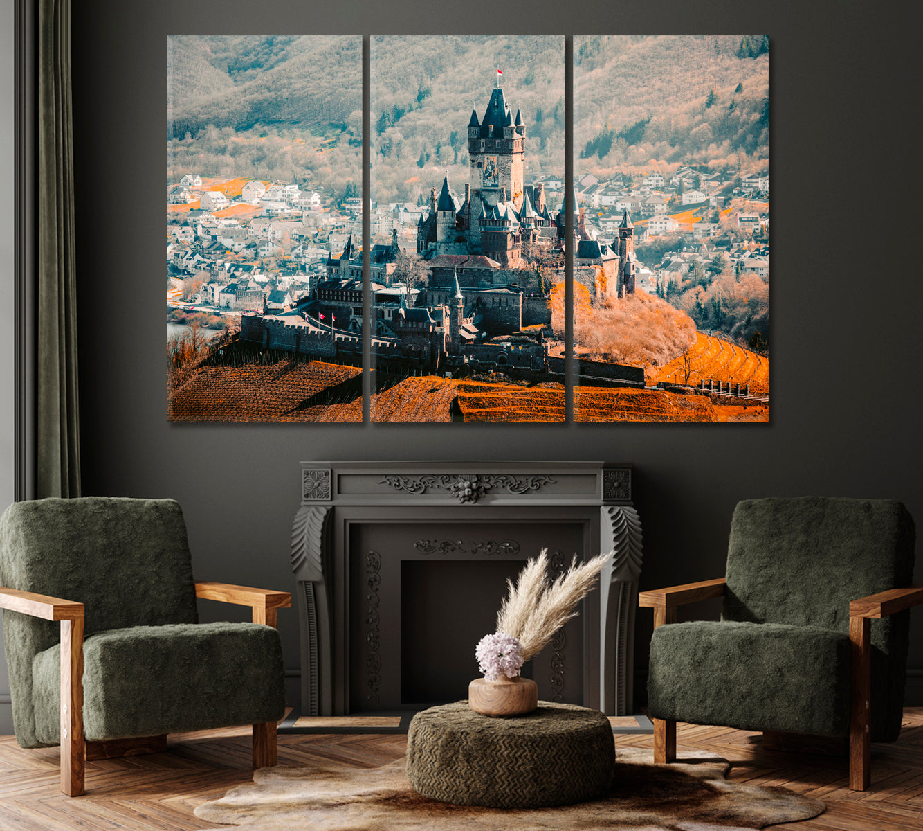 Cochem with Reichsburg Castle Germany Canvas Print ArtLexy   